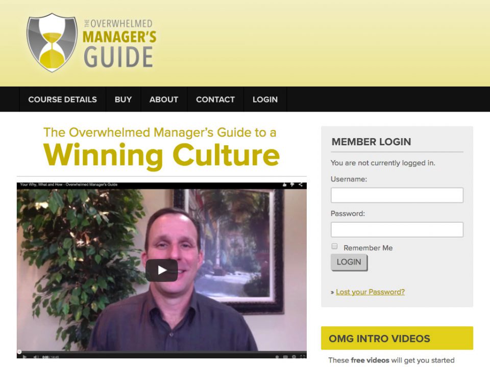 Overwhelmed Manager’s Guide Membership Sitetablet screenshot