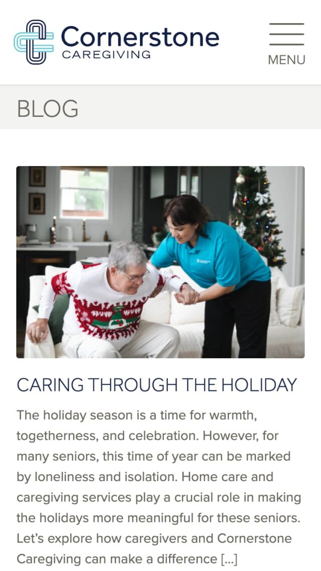 Cornerstone Caregiving Websitephone screenshot