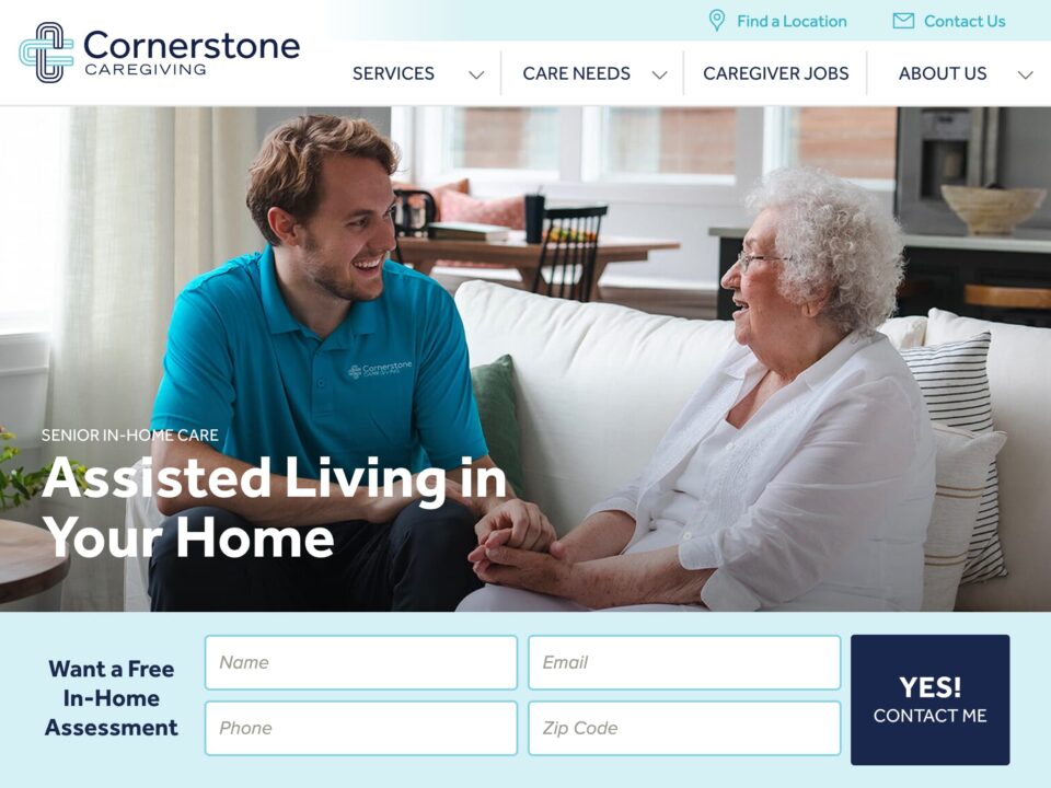 Cornerstone Caregiving Websitetablet screenshot