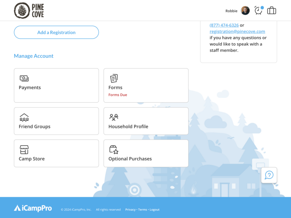 iCampPro Customer Portal Design Systemtablet screenshot